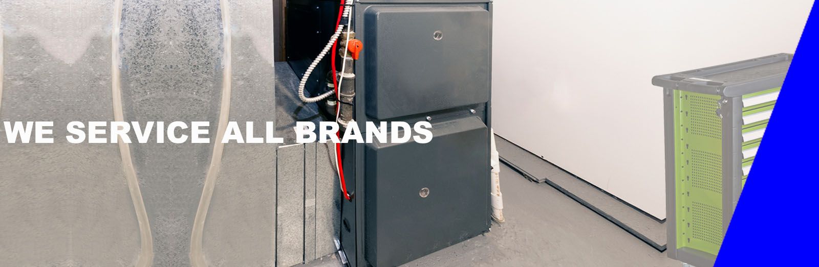 Woman sitting thoughtfully beside a Ruud furnace